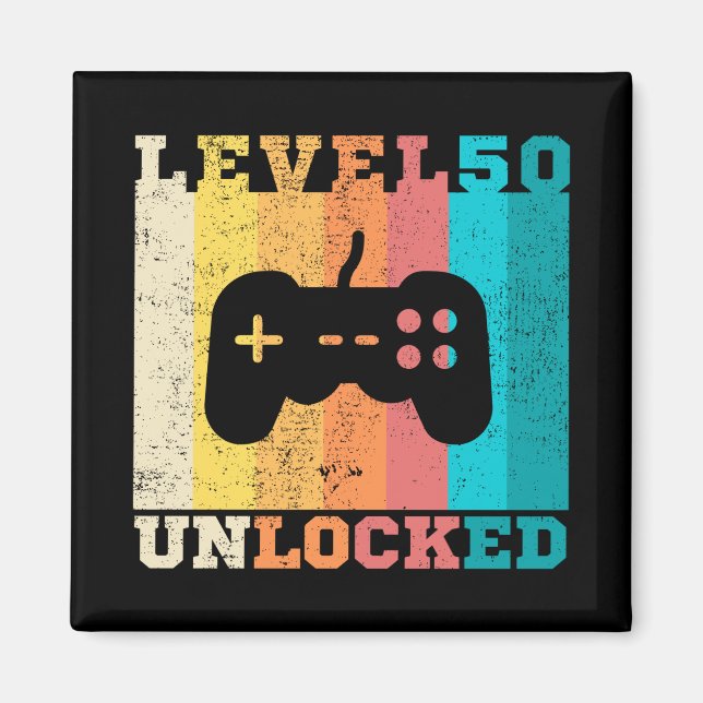 50. Geburtstag Stufe 50 entsperrt Magnet (Vorne)