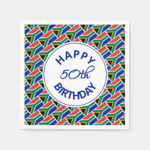 50. Geburtstag SÜDAFRIKA FLAG Custom Paper Serviette