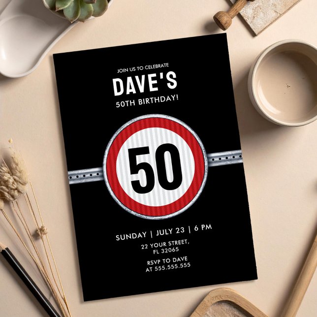 50. Geburtstag Tempolimit Einladung (Von Creator hochgeladen)