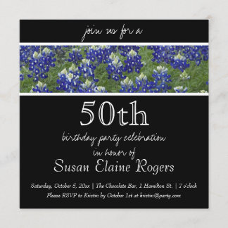 50. Geburtstag Texas Bluebonnets Bluebonnets Einladung