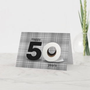 50. Geburtstag Toilettenpapier Rolle auf karierten Karte