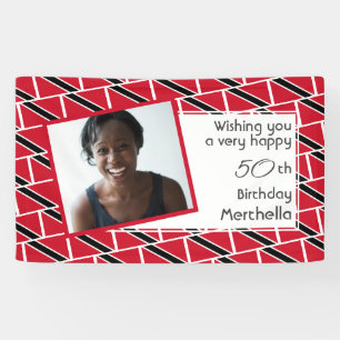 50. Geburtstag TRINIDAD FLAG Custom Foto Banner