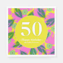 50. Geburtstag tropisch gelb farbenfroh 