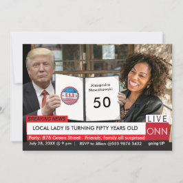 50. Geburtstag Trump Funny TV News Einladung