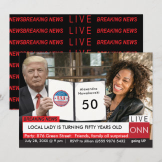 50. Geburtstag Trump Funny TV News Einladung