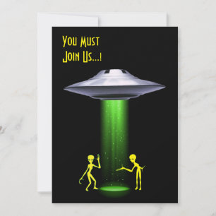 50. Geburtstag 👽 UFO Alien Entführung Party Einladung
