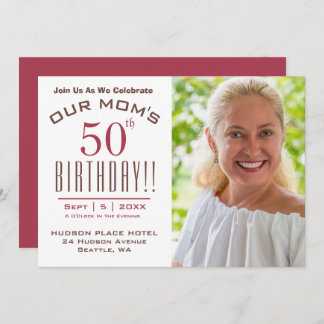 50. Geburtstag unserer MAMA - Foto Party Einladung