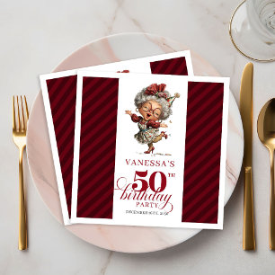 50. Geburtstag Verrückte Alte Dame Lustige Party S Serviette