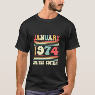 50. Geburtstag Vintag Januar 1974 Dekor 50 Y T-Shirt