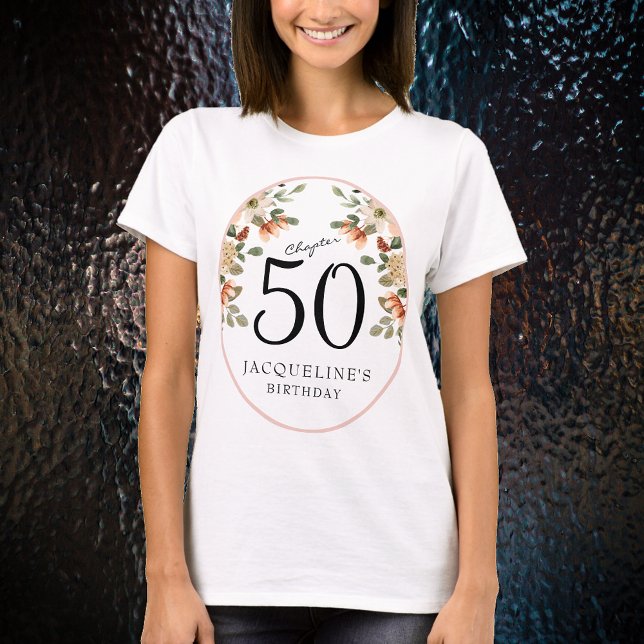 50. Geburtstag Vintag T-Shirt (Our elegant 50th Birthday Vintage Floral t-shirts from Zazzle can transform your party's atmosphere )