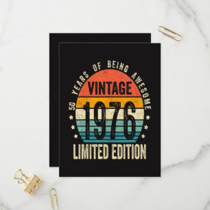 50. Geburtstag Vintage 1976 limitierte Auflage Einladungspostkarte