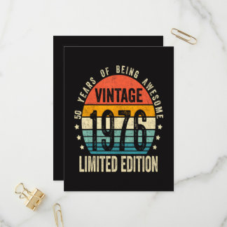 50. Geburtstag Vintage 1976 limitierte Auflage Einladungspostkarte