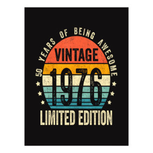 50. Geburtstag Vintage 1976 limitierte Auflage Fotodruck
