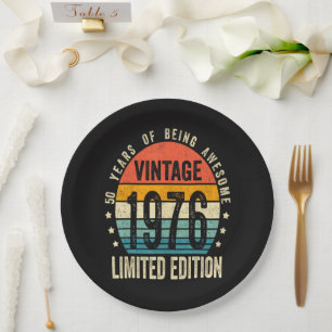 50. Geburtstag Vintage 1976 limitierte Auflage Pappteller
