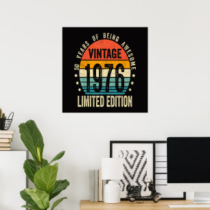 50. Geburtstag Vintage 1976 limitierte Auflage Poster