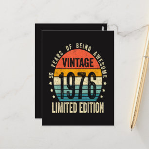 50. Geburtstag Vintage 1976 limitierte Auflage Postkarte