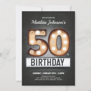 50. Geburtstag Vintage Broadway Marquee Spaß indiv Einladung