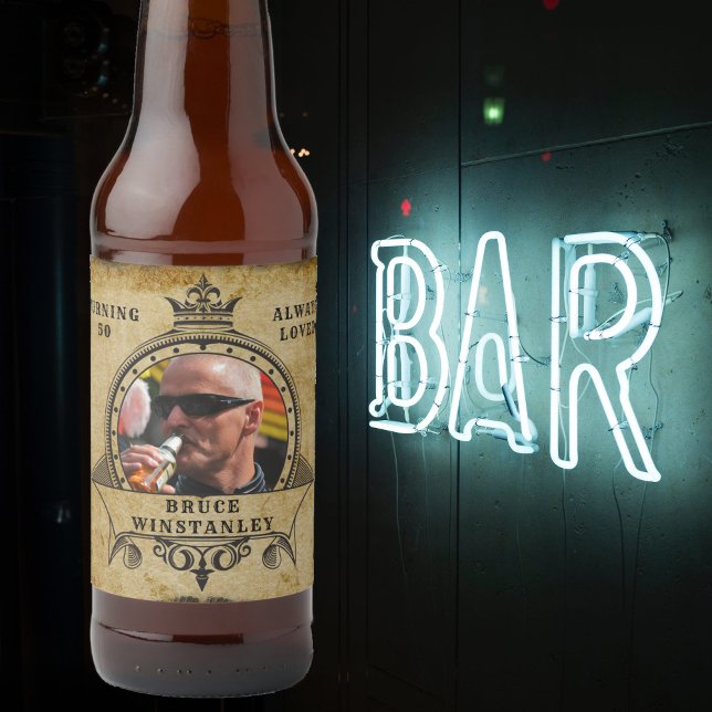 50. Geburtstag Vintage Fotovorlage Bierflaschenetikett (Von Creator hochgeladen)