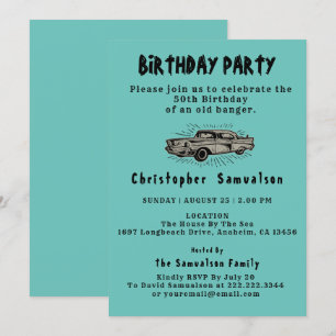 50. Geburtstag Vintager Banger Car-Enthusiast Einladung