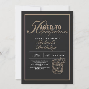 50. Geburtstag Whiskey-Party 'Aged to Perfection' Einladung