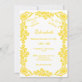 50. Geburtstag White Gold Botanical Floral Einladung