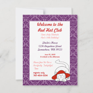 50. Geburtstag Willkommen im Red Hat Club Party Einladung