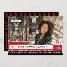50. Geburtstag Womens Funny TV News Einladung