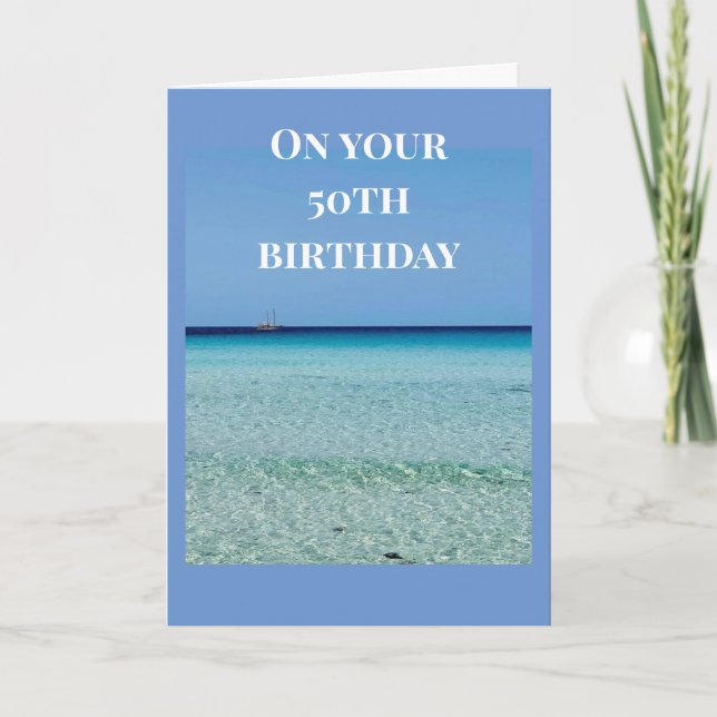 "50. GEBURTSTAG WÜNSCHTE ALLE "BESTE" Karte (Vorderseite)