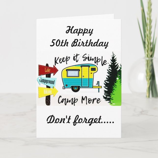 *50. GEBURTSTAG* ZU MEINEM FAV CAMPER KARTE (Vorderseite)