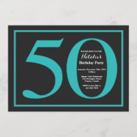 50. Geburtstags-aquamarine und schwarze Tafel
