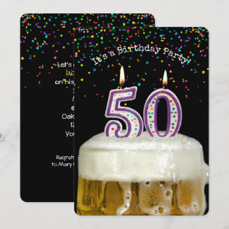 50. Geburtstags-Bier-Party Einladung