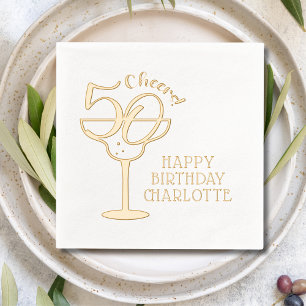 50. Geburtstags Cheers 50 Personalisierter Name Servietten Mit Folie