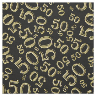 50. Geburtstags-cooles Zahl-Muster-Gold und Stoff