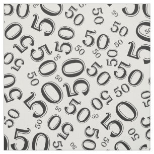 50. Geburtstags-cooles Zahl-Muster Schwarzweiss Stoff