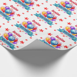 50. Geburtstags-festliche bunte Ballone C01DZ Geschenkpapier