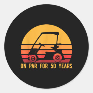50. Geburtstags-Golfshirt 50 Jahre Golf-Geschenk Runder Aufkleber