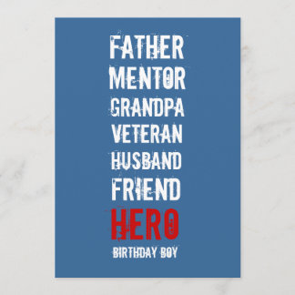 50. Geburtstags-Held-Party Einladung