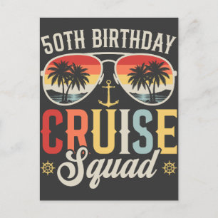 50. Geburtstags-Kreuzfahrt-Squad-Familie passend Postkarte