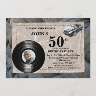 50., Geburtstags-Mann-Foto, irgendein Alter, Einladung
