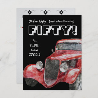 50. Geburtstags-Party für Vintage Auto-Mechaniker Einladung