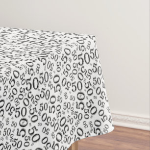50. Geburtstags-Party-Thema, Schwarzweiss Tischdecke