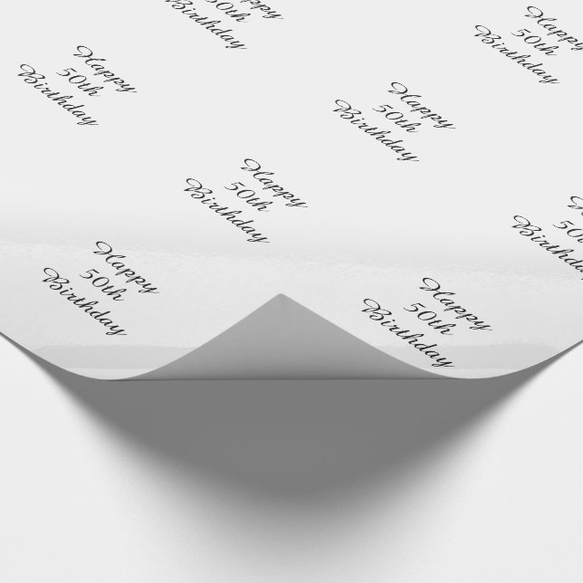 50. Geburtstags-, Schwarze u. Geschenkpapier (Ecke)