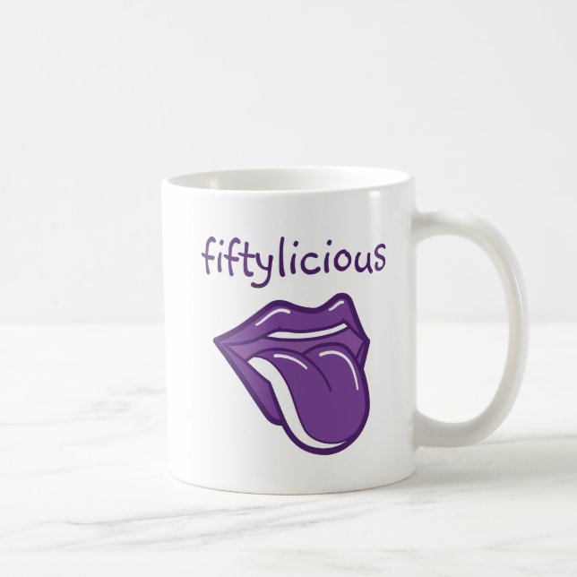 50. Geburtstags-Tasse Fiftylicious Kaffeetasse (Rechts)