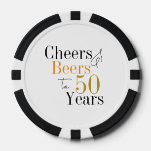 50. Geburtstagsbiere und Backen Minimales Party Pokerchips