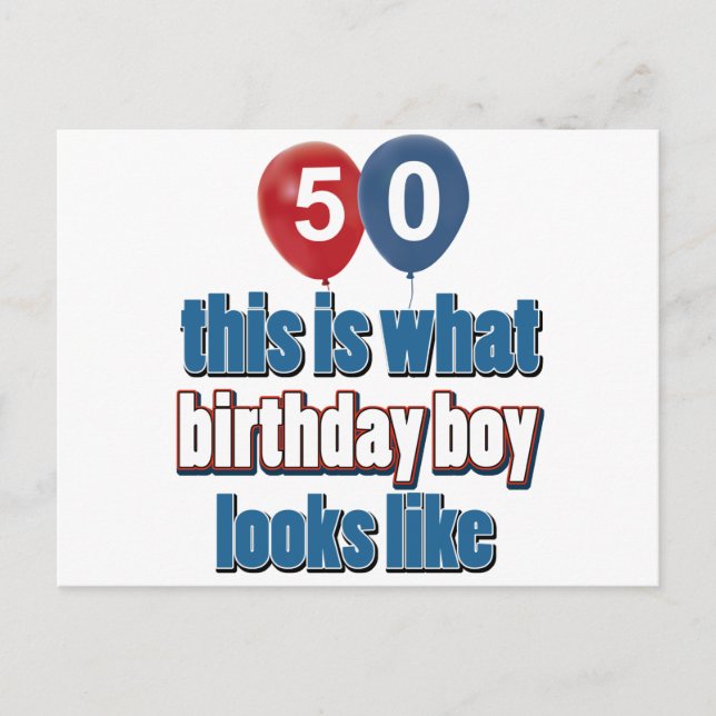 50. Geburtstagsdesigns Postkarte (Vorderseite)