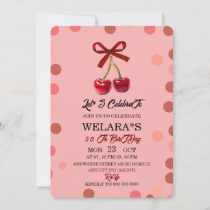50. Geburtstagseinladung, 50. Einladung, rosa Save The Date