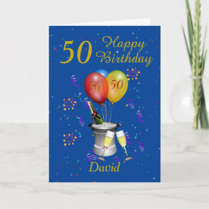 50. Geburtstagsfeier Blue Karte