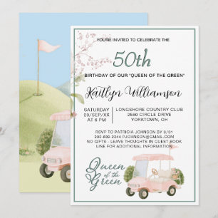 50. Geburtstagsfeier Dame Golferin Thema Einladung