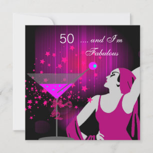 50. Geburtstagsfeier Fantastische 50 Diva Rosa Wei Einladung