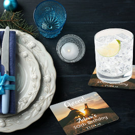 50. Geburtstagsfeier für Typ jubeln Bier Rechteckiger Pappuntersetzer